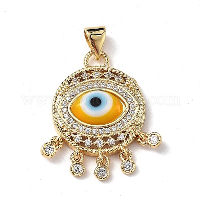 Подвески от сглаза лэмпворк с разноцветными фианитами ZIRC-L102-14G-1