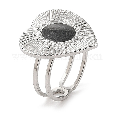 Кольца-манжеты из нержавеющей стали 304 с эмалью для женщин RJEW-F166-52P-02-1