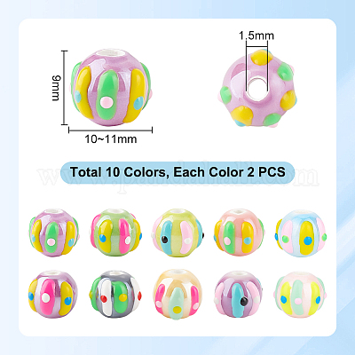 20шт 10 цвета фарфоровые бусины ручной работы PORC-PH0001-40-1