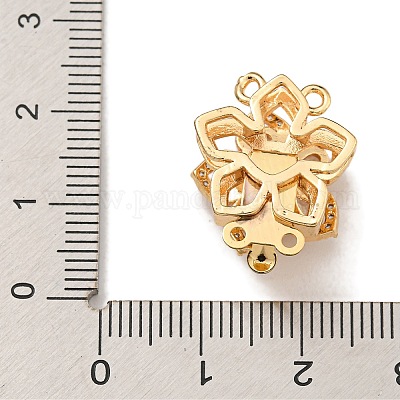 Латунные застежки из прозрачного кубического циркония с микропаве KK-U037-35G-01-1