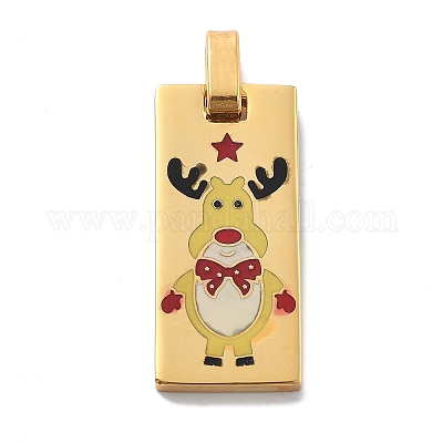 Рождественское ионное покрытие (IP) эмалевые подвески из нержавеющей стали 304 STAS-Z098-41G-1