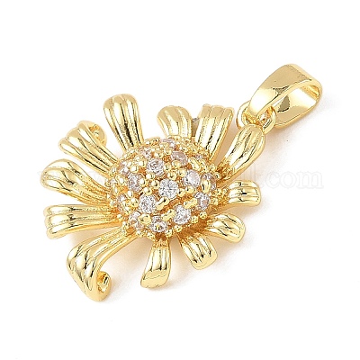 Латунные микро проложить кубического циркония подвески X-KK-D357-18G-1