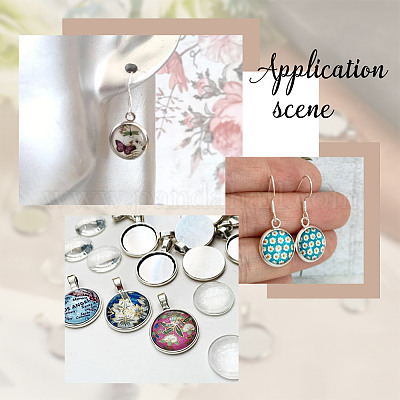 40 шт. 4 стиля подвески из нержавеющей стали 304 с кабошонами FIND-AR0004-27-1