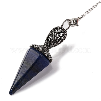 Биолокационные маятники из натурального лазурита с заостренным шестиугольным конусом G-Q184-03D-AS-1