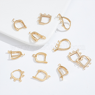 20 шт. 5 стиля латунная фурнитура для сережек-колец KK-HY0003-47-1