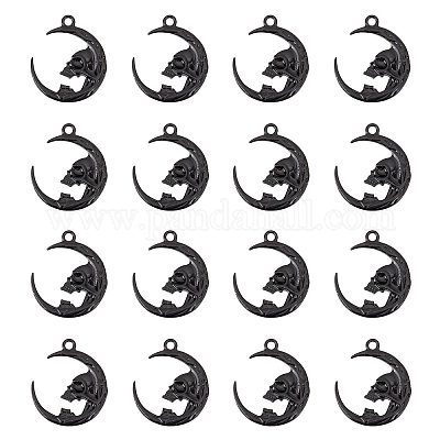 SUNNYCLUE 1 Box 24pcs Gothic Charms Crow Charm Enamel Raven Beak Steampunk Charms Halloween Black Bird Doctor Charm for Jewelry Making Charms Necklace