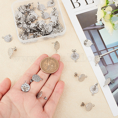 60 шт. фурнитура для сережек-гвоздиков из нержавеющей стали 304 STAS-DC0010-98-1