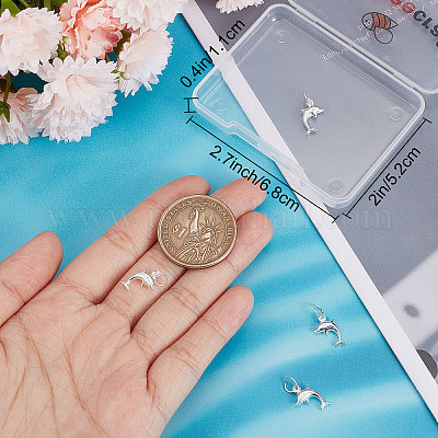 5 шт. 925 подвески-дельфина из стерлингового серебра STER-BBC0001-54-1