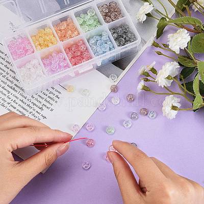 500шт 10 цвета хрустящие стеклянные бусины GLAA-SZ0001-56-1