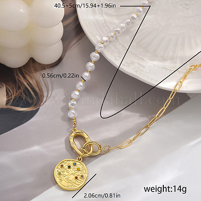 Элегантные ожерелья с подвесками из латуни и ракушечного жемчуга для женщин DM0082-2-1