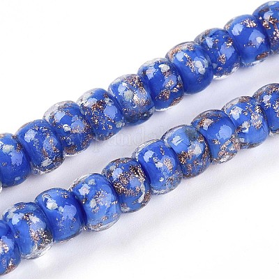 Светящиеся стеклянные бусины ручной работы из золотой фольги FOIL-N029-02A-03-1