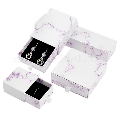 PandaHall Elite 4Pcs 4 Styles Cardboard Paper Necklace Boxes CON-PH0002-34B-1