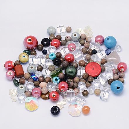 Matériaux mélangés perles de pierres naturelles et synthétiques G-H1562-01-1