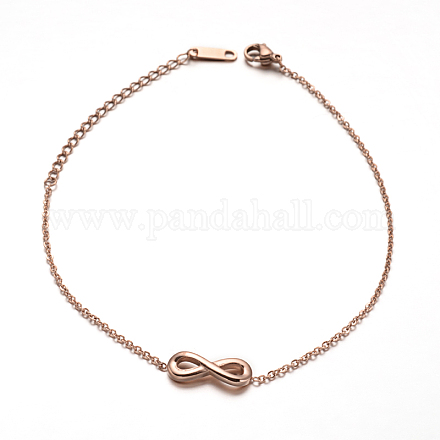 304 Stainless Steel Infinity Link Bracelets BJEW-M147-59RG-1