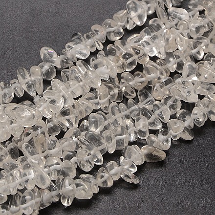 Astillas de cristal de cuarzo natural de hebras de abalorios X-G-P030-01-1