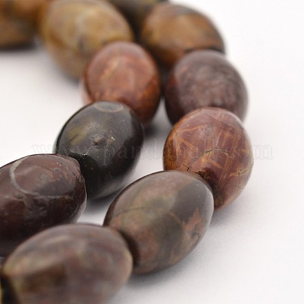 Fili ovali di pietra di picasso naturale / picasso di perline di Jasper X-G-M137-01-1