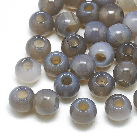 Natural Grey Agate Beads G-T092-14mm-03-1