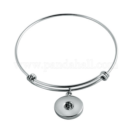 Stainless Steel Snap Expandable Bangle Making MAK-T002-60mm-VNP054-1