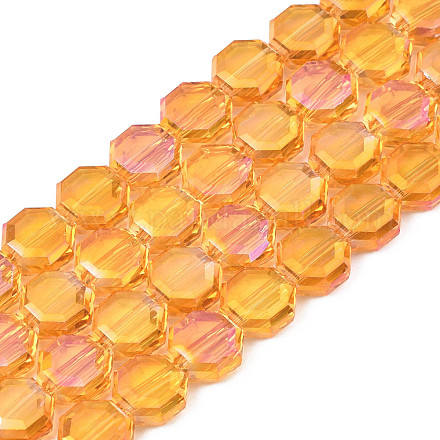 Fili di perle di vetro traslucido placcatura EGLA-N002-27-D04-1