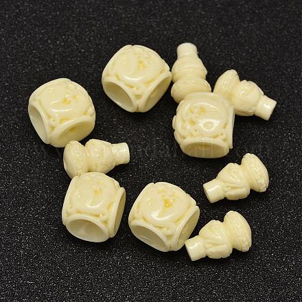 Dyed Synthetical Coral 3-Hole Guru Beads for Buddhist Jewelry Making CORA-L041-25-12mm-1