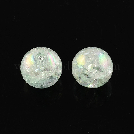 Colori bubblegum ab crackle trasparente acrilico rotondo perline CACR-R011-20mm-03-1