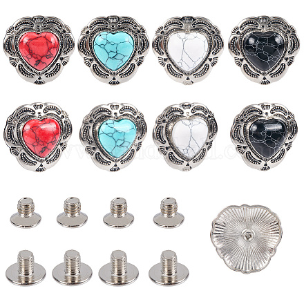 8 комплект декоративных заклепок из сплава 4 цветов BUTT-CP0001-08-1