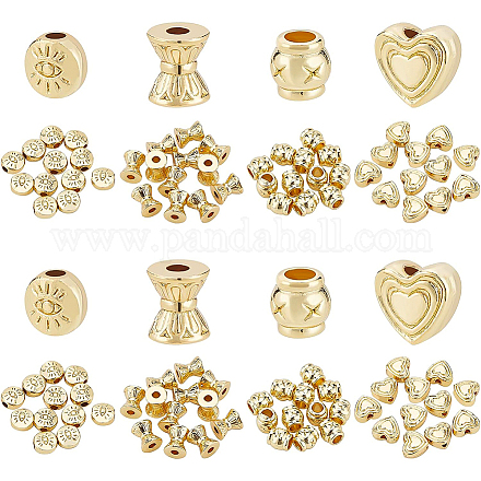 BENECREAT 48Pcs 4 Style 18K Gold Plated Alloy Beads FIND-BC0002-72-1