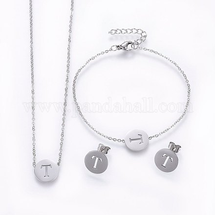 304 Stainless Steel Jewelry Sets SJEW-O092-01P-T-1