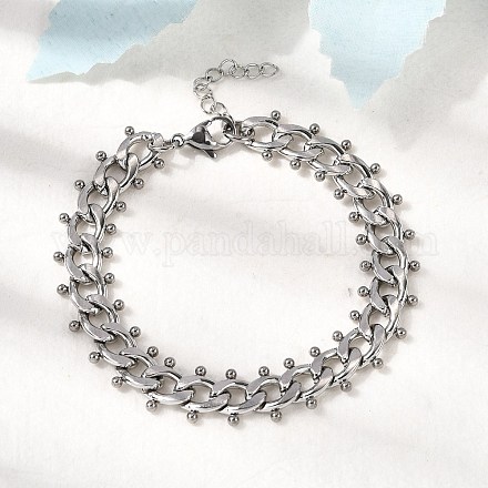 Браслеты-цепочки из нержавеющей стали 304 в стиле панк для женщин BJEW-A044-01P-1