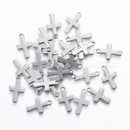 201 Stainless Steel Tiny Cross Charms STAS-L197-32P-1