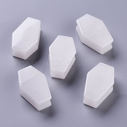 Natürliche weiße Jade Perlen G-P442-02E-1