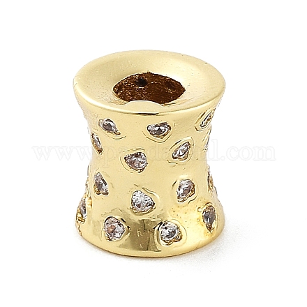 Perles de placage en laiton avec zircone cubique de micro pave KK-P247-17A-G-1