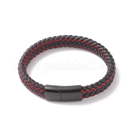 Кожаные браслеты плетеного шнура X-BJEW-E345-07-B-1