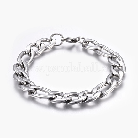 Bracelets de chaîne figaro en 304 acier inoxydable BJEW-L634-04C-P-1