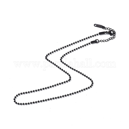 304 collar de cadena de bolas de acero inoxidable para hombres y mujeres. NJEW-K245-017C-1