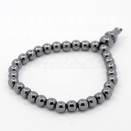 Fashionable Non-Magnetic Synthetic Hematite Bracelets BJEW-K029-02-1