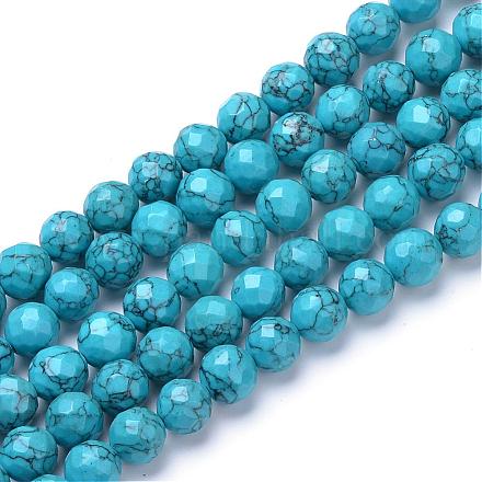 Kunsttürkisfarbenen Perlen Stränge G-R411-06-10mm-1