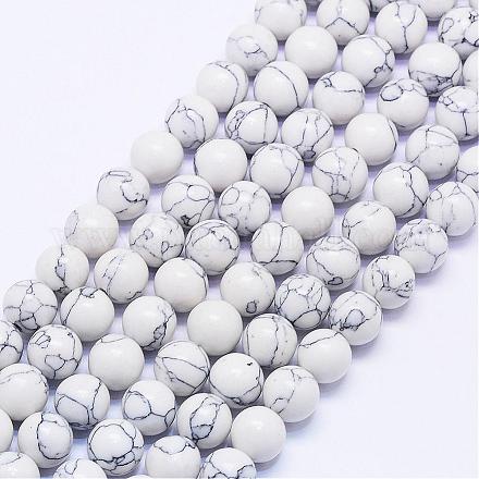 Synthetic Howlite Bead Strands G-F425-37-8mm-1