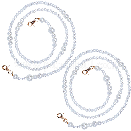 Catena di custodia per cellulare a tracolla con perline in plastica imitazione perla FIND-WH0126-245-1