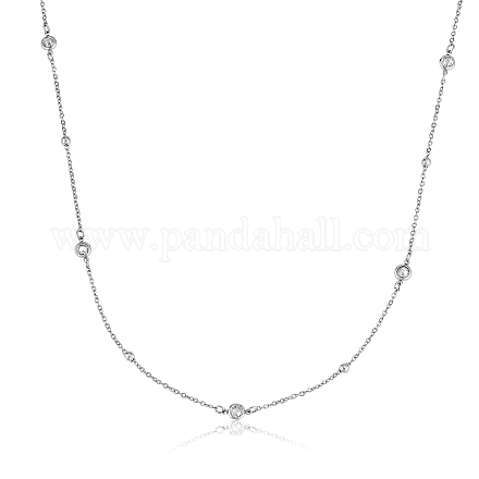 Semplice collana a catena lunga con perline collana maglione in acciaio inossidabile collana a catena regolabile collana alla moda gioielli da collo per donna JN1103A-1