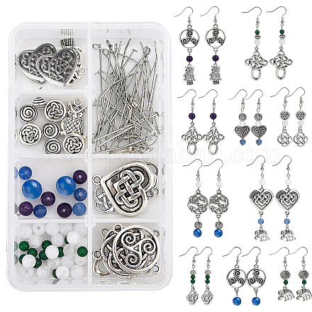 Kits de fabrication de boucles d'oreilles pendantes de style tibétain FIND-SC0001-71-1