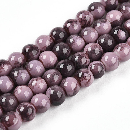 Выпечка окрашенные стеклянные бусины пряди X1-DGLA-N003-6mm-C09-1