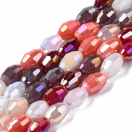 Chapelets de perles en verre électroplaqué X-EGLA-N002-09G-1