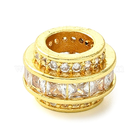 Реечное покрытие латунь микро паве прозрачный кубический цирконий европейские бусины KK-G501-05G-1