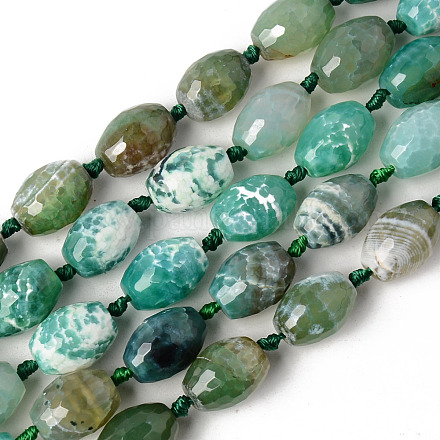 Natürlichen grünen Achat Perlen Stränge G-S370-042-1