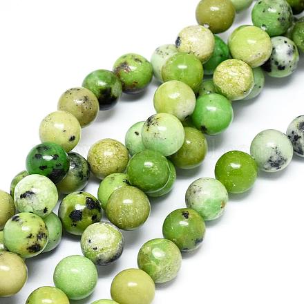 Chapelets de perles en serpentine naturelle G-F576-01-10mm-1