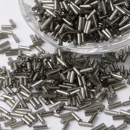 Silver Lined Glass Bugle Beads SEED-K001-A06-1-1