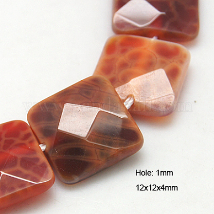 Natural Fire Crackle Agate Beads Strands G-G248-12x12mm-01-1