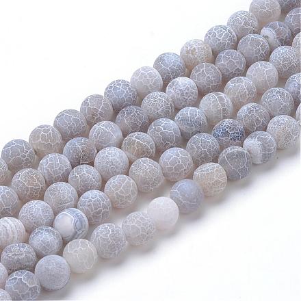 Filamenti di perline naturali e tinti crackle agata G-T056-8mm-02-1