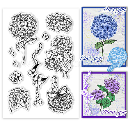 PH PandaHall Hydrangeas Clear Stamps DIY-WH0448-0390-1